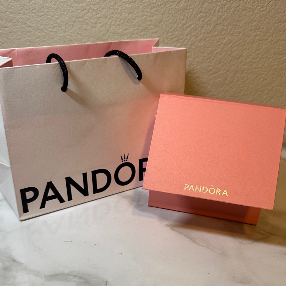 Authentic Pandora Jewelry Gift Box( unassembled) with Shopping Bag